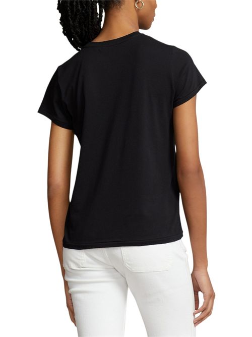 t-shirt donna girocollo mezza manica nero Ralph Lauren | 211898698007